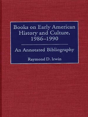 cover image of Books on Early American History and Culture, 1986-1990